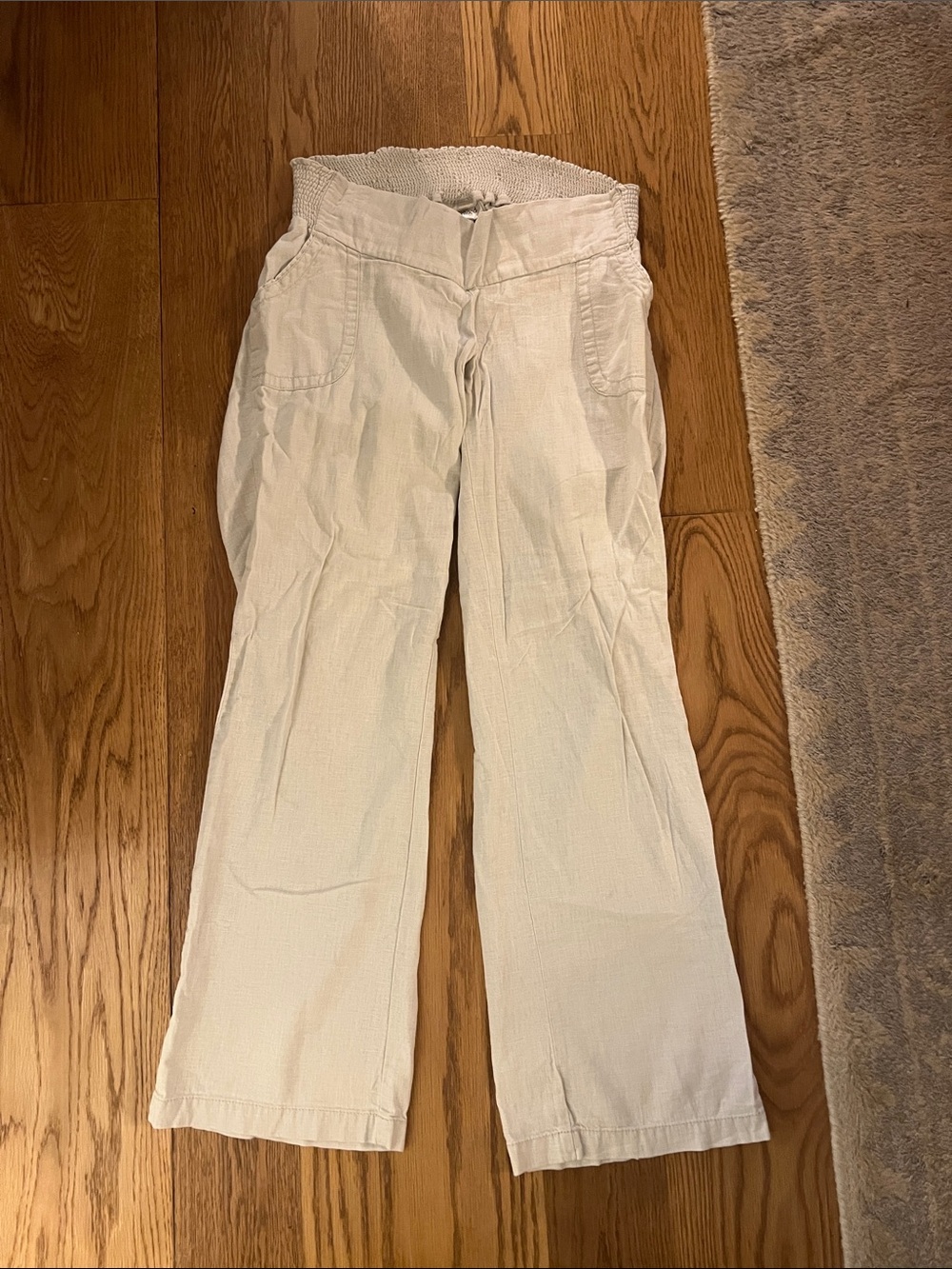 Motherhood Maternity Light Cream Wide-Leg Pull-On Pants